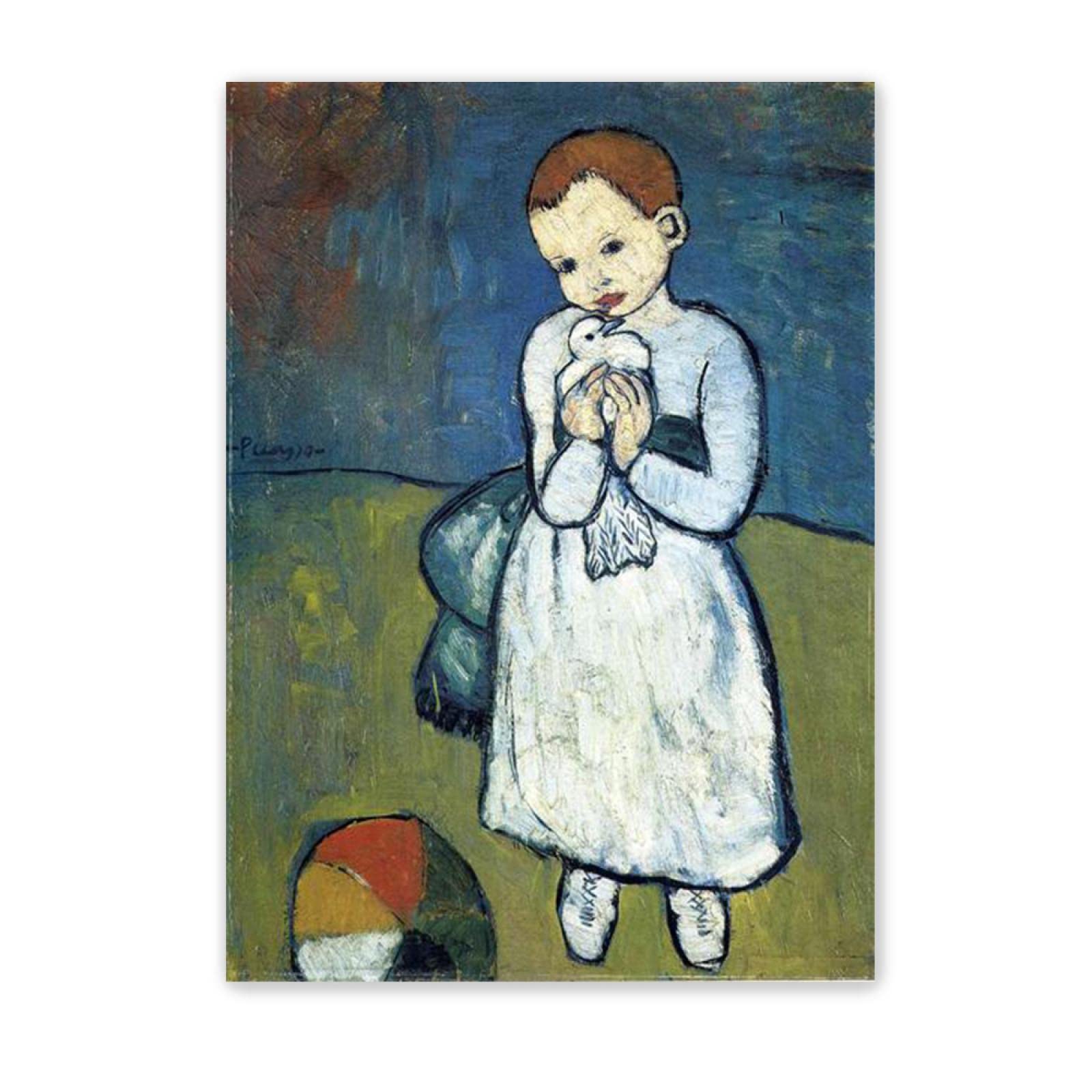 Amazon.co.jp: パブロ・ピカソの鳩と少女キャンバスウォールアート有名